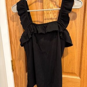 Amazon Black Ruffled Tank Top